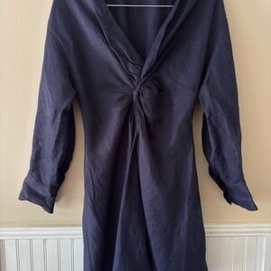 Sandro Deep Blue V-Neck Top